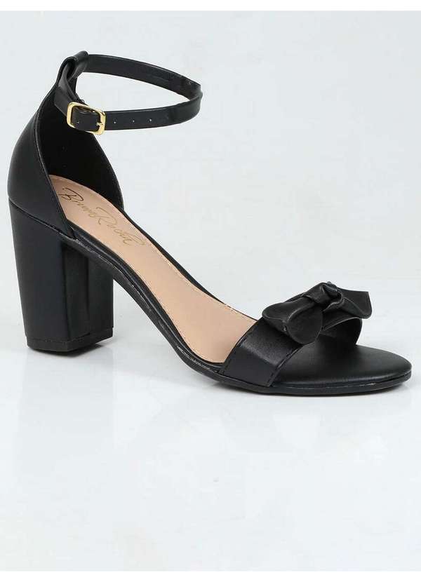 Bruna Rocha - Sandália Salto Feminina Bruna Rocha Lacinho Preto 1