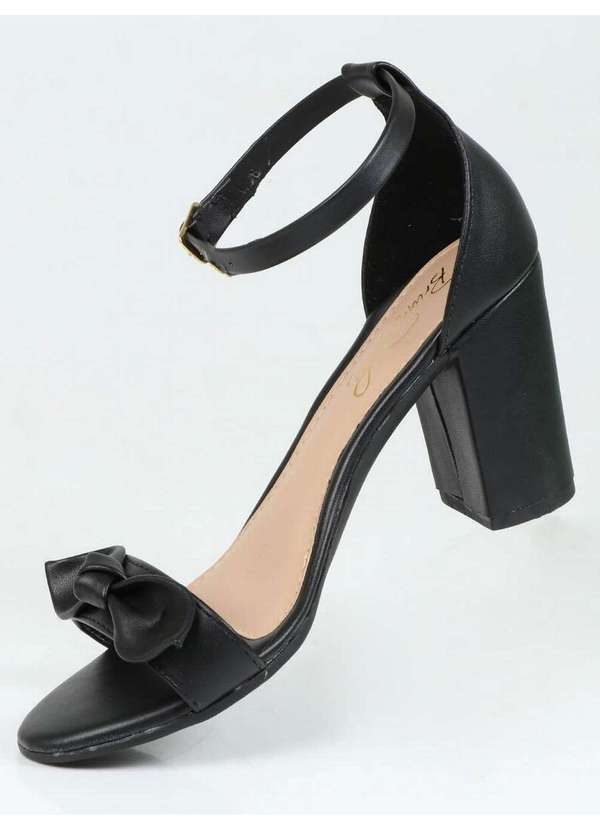 Bruna Rocha - Sandália Salto Feminina Bruna Rocha Lacinho Preto 2