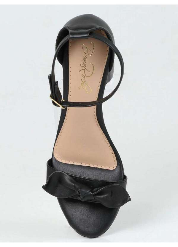 Bruna Rocha - Sandália Salto Feminina Bruna Rocha Lacinho Preto 4