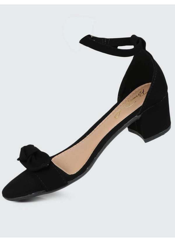 Bruna Rocha - Sandália Salto Feminina Bruna Rocha Laço Básico Preto 2