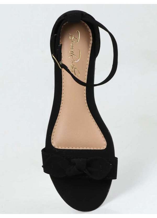 Bruna Rocha - Sandália Salto Feminina Bruna Rocha Laço Básico Preto 4
