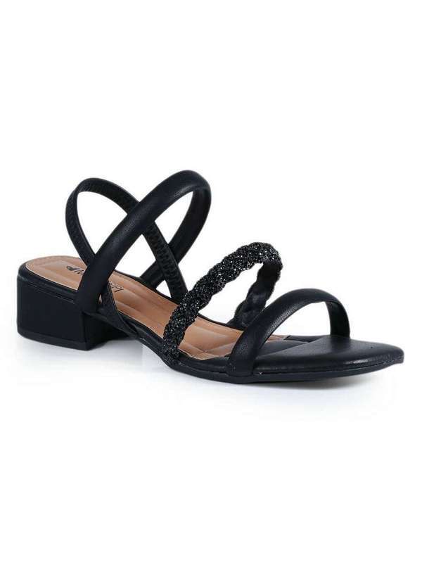 Mississipi - Sandália Salto Feminina Mississipi Brilhante Preto