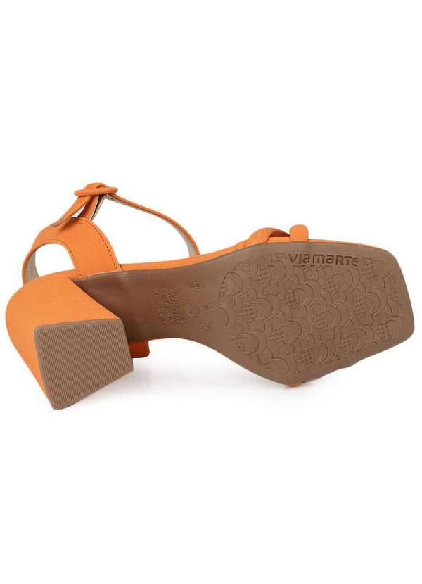 Via Marte - Sandália Salto Feminina Via Marte Monocolor Laranja 3