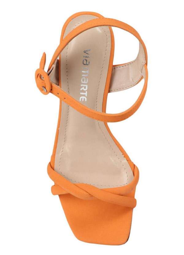 Via Marte - Sandália Salto Feminina Via Marte Monocolor Laranja 4