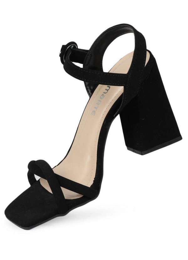 Via Marte - Sandália Salto Feminina Via Marte Monocolor Preto 2