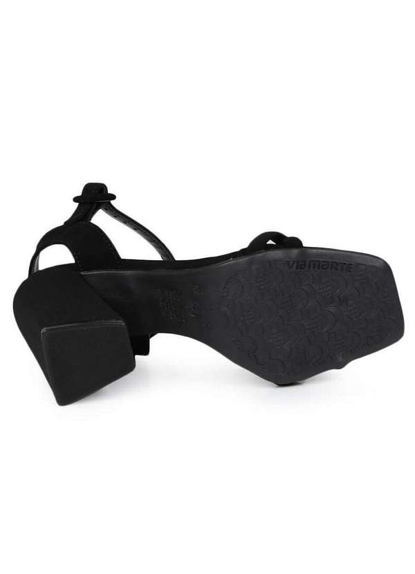 Via Marte - Sandália Salto Feminina Via Marte Monocolor Preto 3