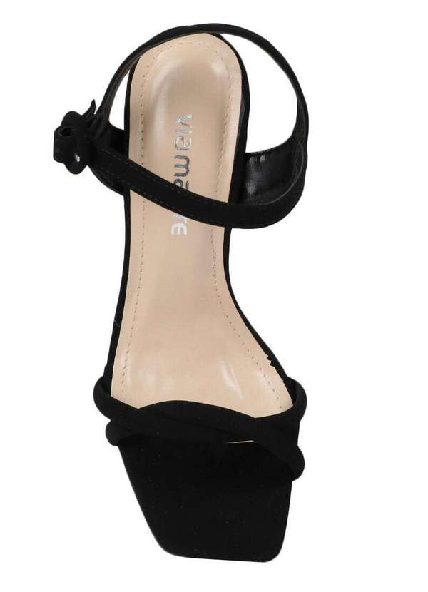 Via Marte - Sandália Salto Feminina Via Marte Monocolor Preto 4