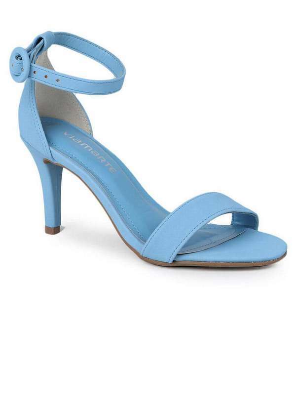 Via Marte - Sandália Salto Feminina Via Marte Monocromático Azul
