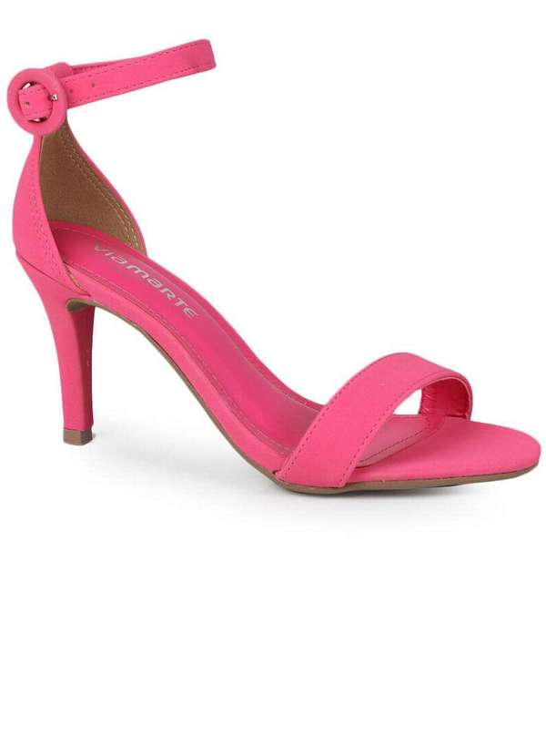 Via Marte - Sandália Salto Feminina Via Marte Monocromático Pink 1