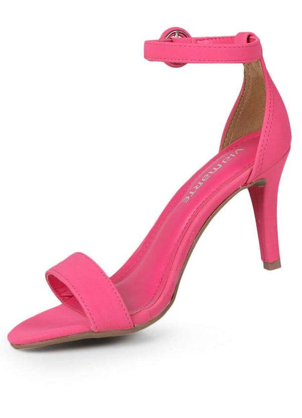 Via Marte - Sandália Salto Feminina Via Marte Monocromático Pink 2
