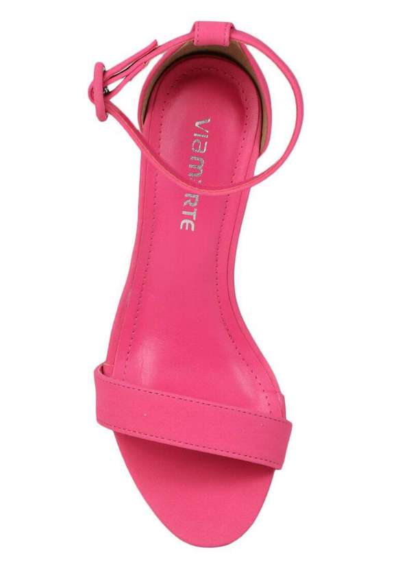 Via Marte - Sandália Salto Feminina Via Marte Monocromático Pink 4