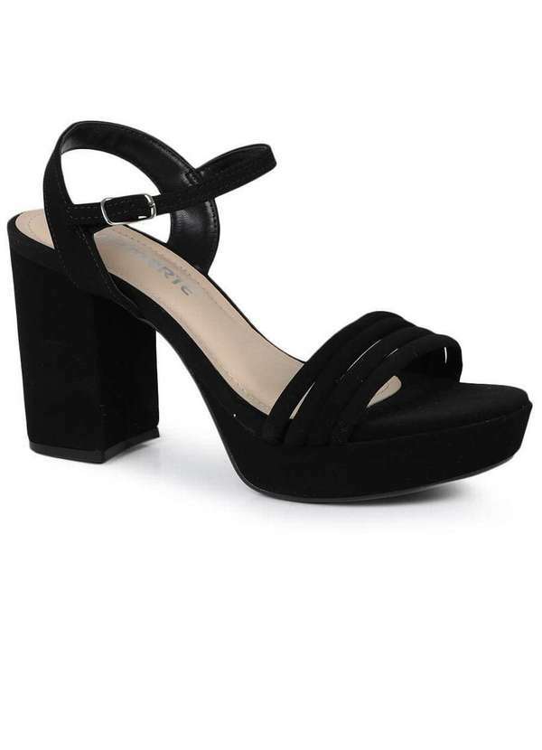 Via Marte - Sandália Salto Feminina Via Marte Verniz Preto
