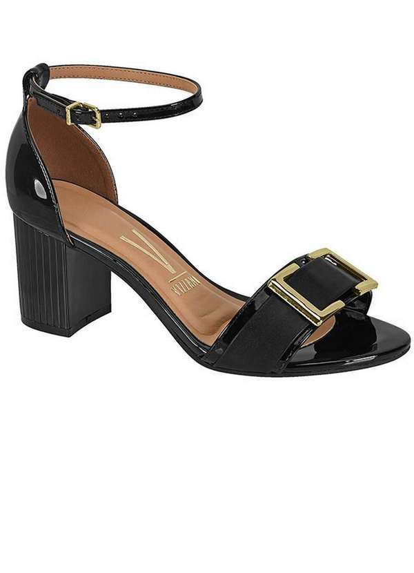 Vizzano - Sandália Salto Feminina Vizzano Detalhe Fivela Preto