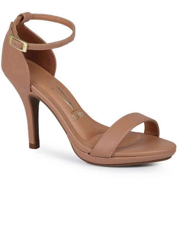 Vizzano - Sandália Salto Feminina Vizzano Minimalista Clean Nude