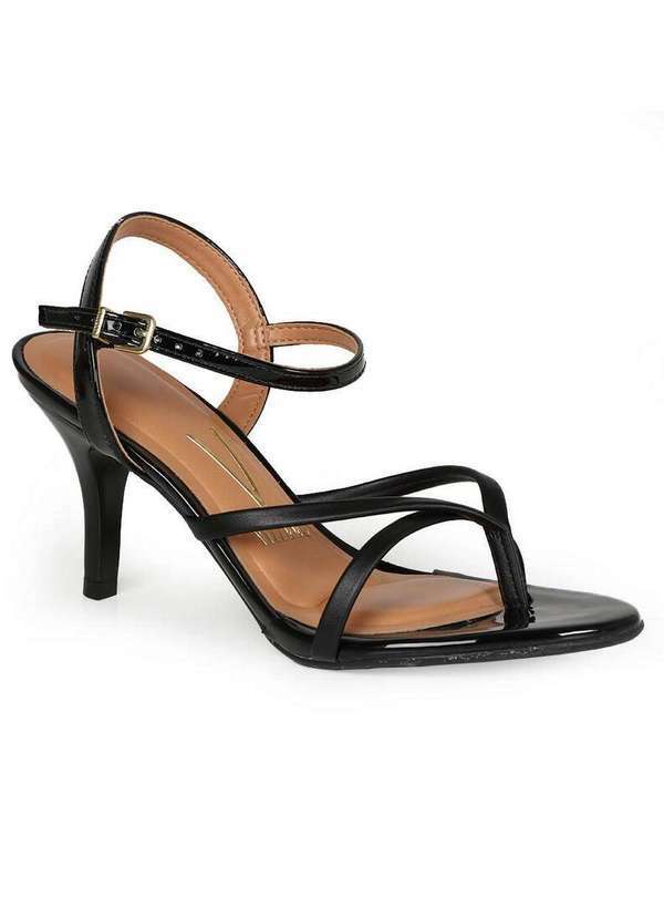Vizzano - Sandália Salto Feminina Vizzano Tira Fina Preto