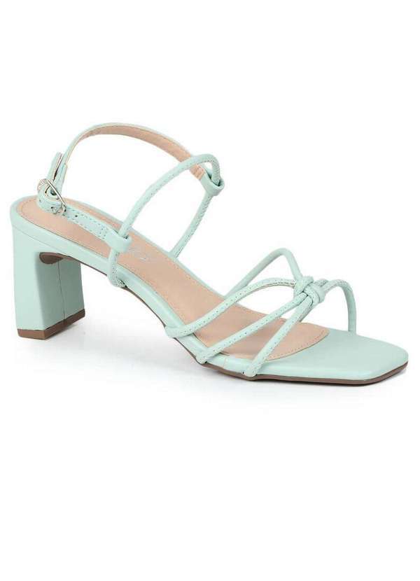 Via Uno - Sandália Salto Feminino Via Uno Tiras Comfy Verde