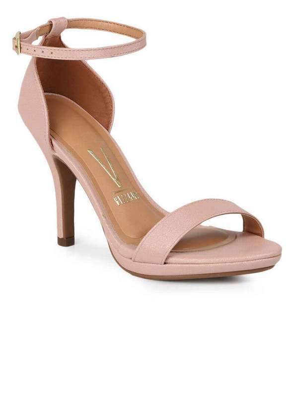 Vizzano - Sandália Salto Feminino Vizzano Glitter e Delicadeza Nude