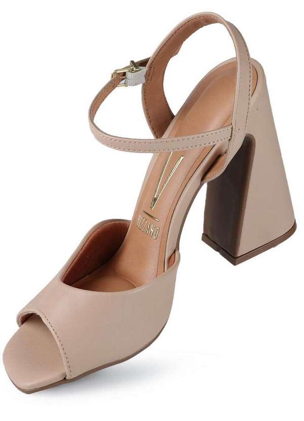 Vizzano - Sandália Salto Feminino Vizzano Minimal Style Bege 2