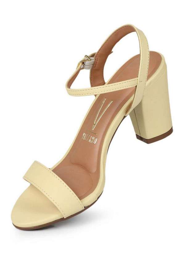 Sandália Salto Feminino Vizzano Minimal Unicolor Amarelo Passarela