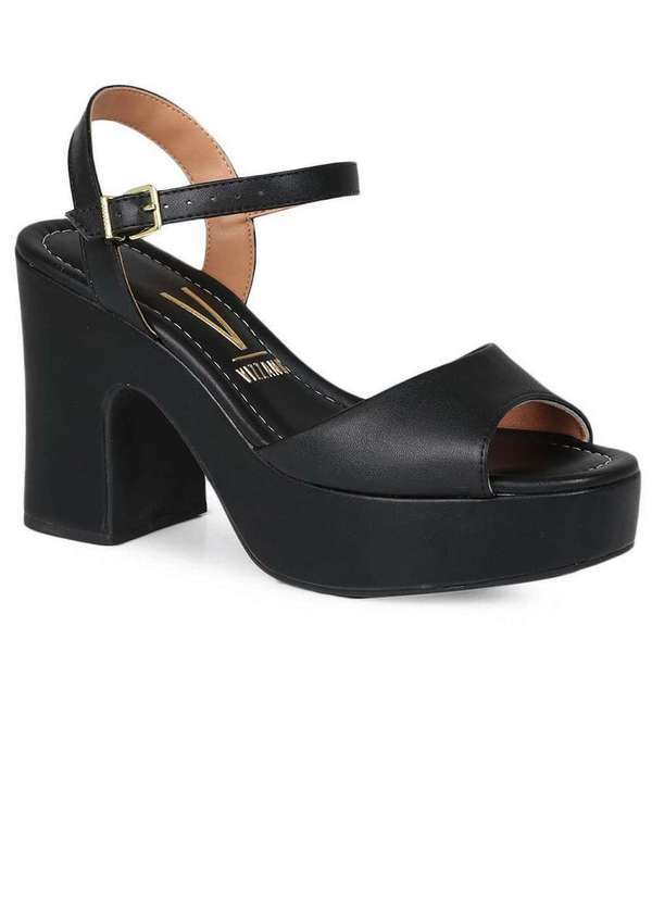Vizzano - Sandália Salto Feminino Vizzano Minimalista Preto