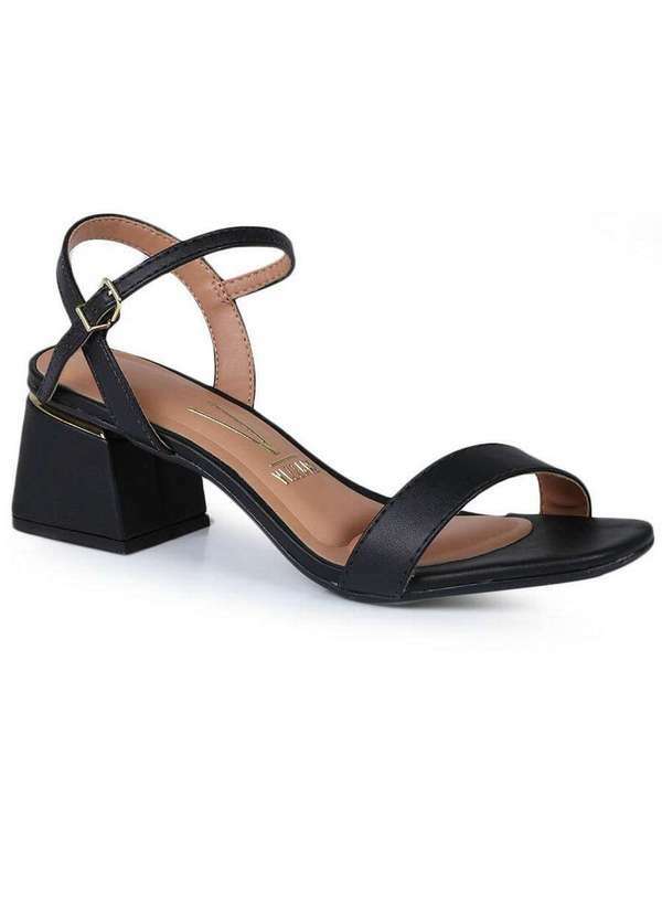 Vizzano - Sandalia Salto Vizzano Feminino Salto Grosso Preto