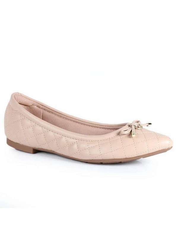 Modare - Sapatilha Bico Fino Feminina Modare Ponteira Bege