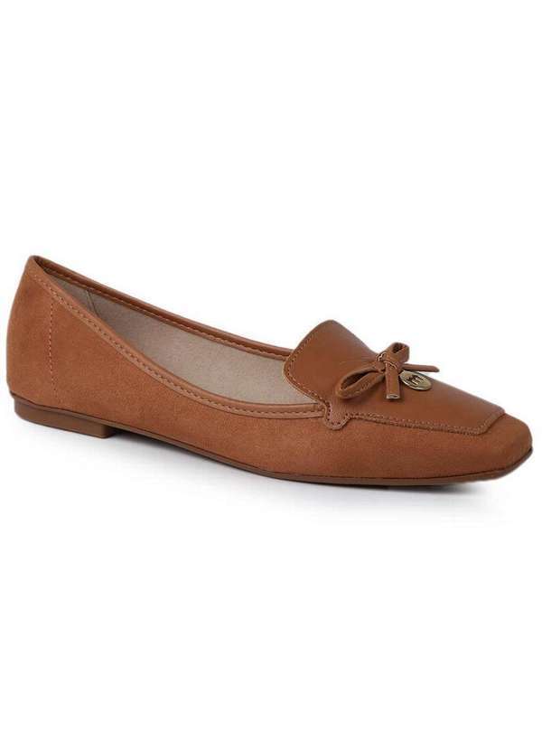 Moleca - Sapatilha Casual Feminina Moleca Veludo Caramelo