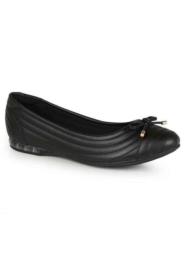 Modare - Sapatilha Feminina Modare Bico Redondo com Laço Preto