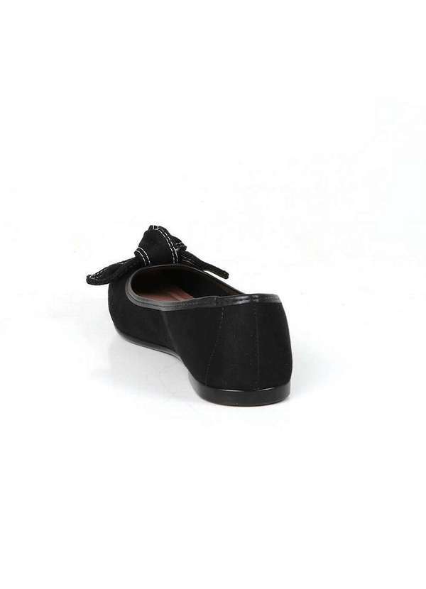 Moleca - Sapatilha Feminina Moleca Bico Quadrado Laço Preto 3