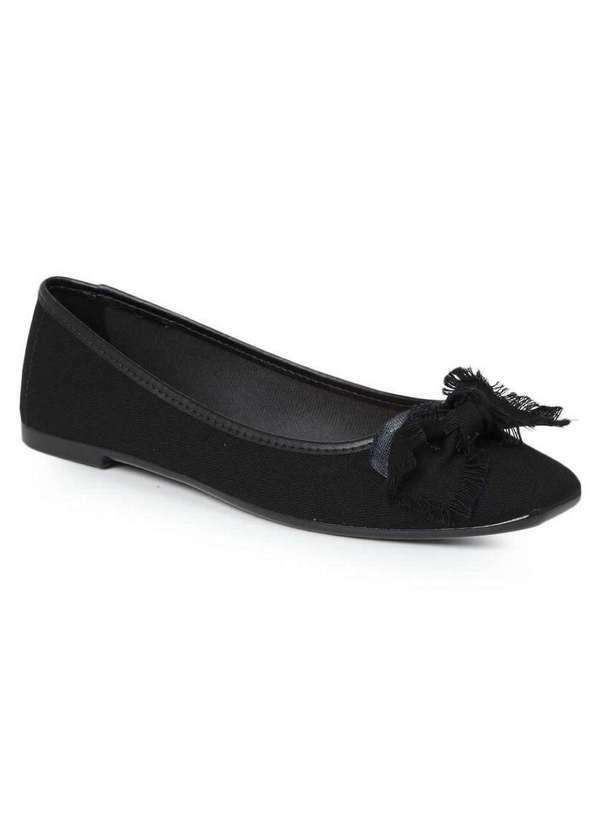 Moleca - Sapatilha Feminina Moleca Laço Monocromático Preto