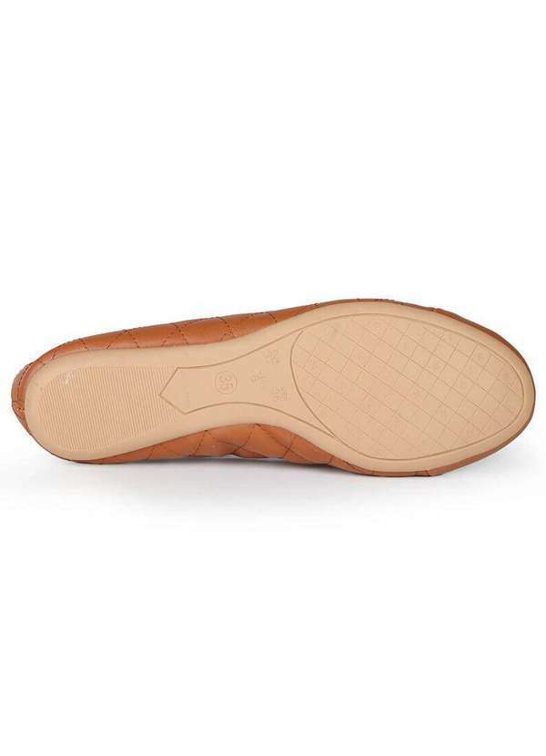 Sua Cia - Sapatilha Feminina Sua Cia Laço e Costuras Caramelo 3