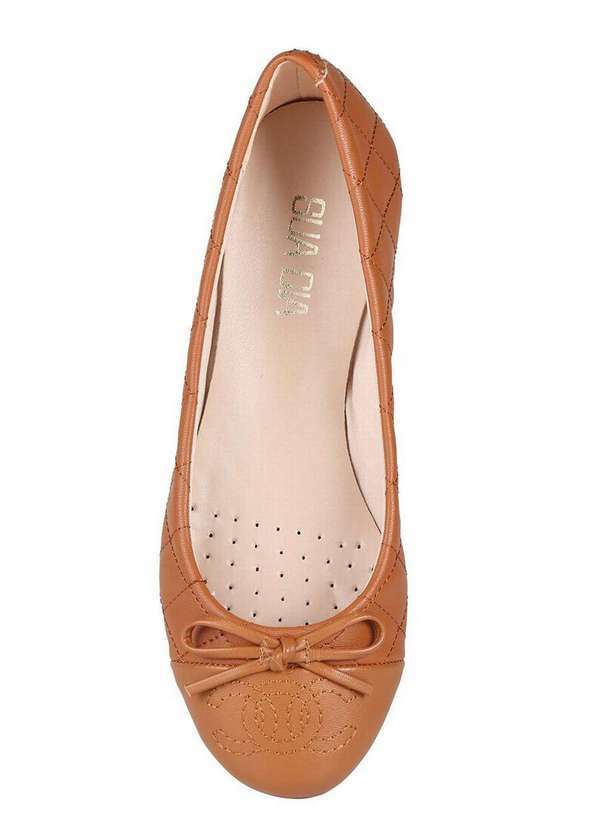 Sua Cia - Sapatilha Feminina Sua Cia Laço e Costuras Caramelo 4