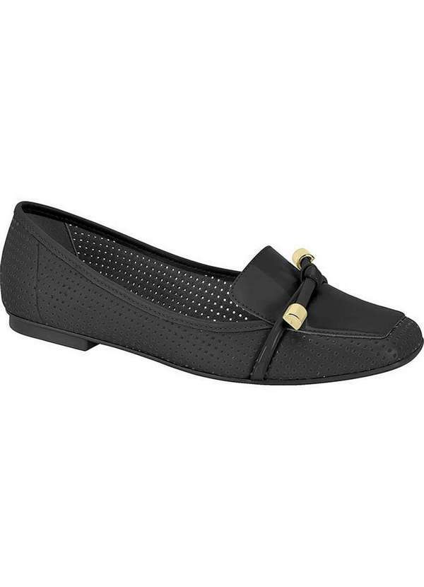 Moleca - Mocassim Feminino Moleca Nó Básico Preto