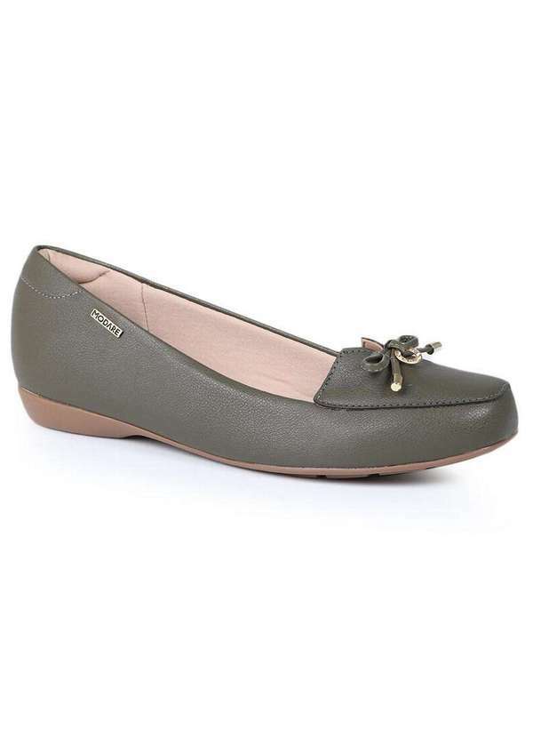 Modare - Sapato Mocassim Feminino Conforto Modare Laço Verde Escuro