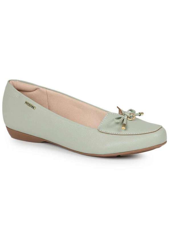 Modare - Sapato Mocassim Feminino Conforto Modare Laço Verde