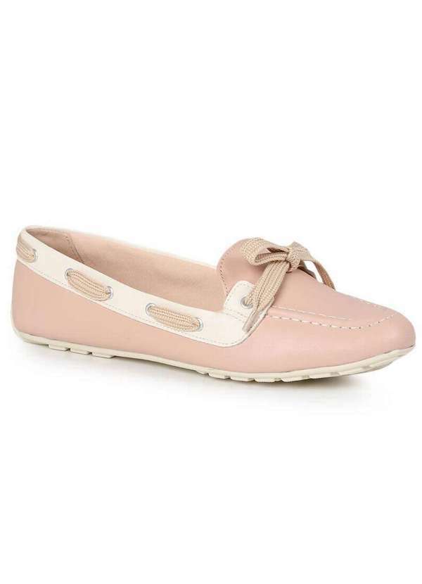 Sua Cia - Sapato Mocassim Feminino Sua Cia Laço e Nó Rosa