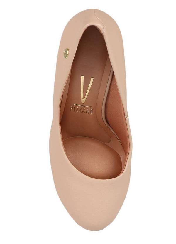 Vizzano - Sapato Salto Feminino Vizzano Contraste Bege 4