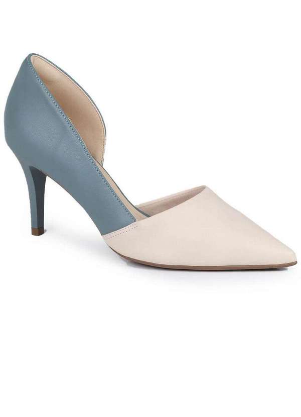 São Paulo - Sapato Scarpin Feminino Bebecê Recorte Marfim