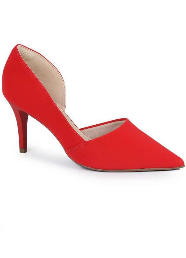 Sapato Scarpin Feminino Bebecê Recorte Vermelho Passarela