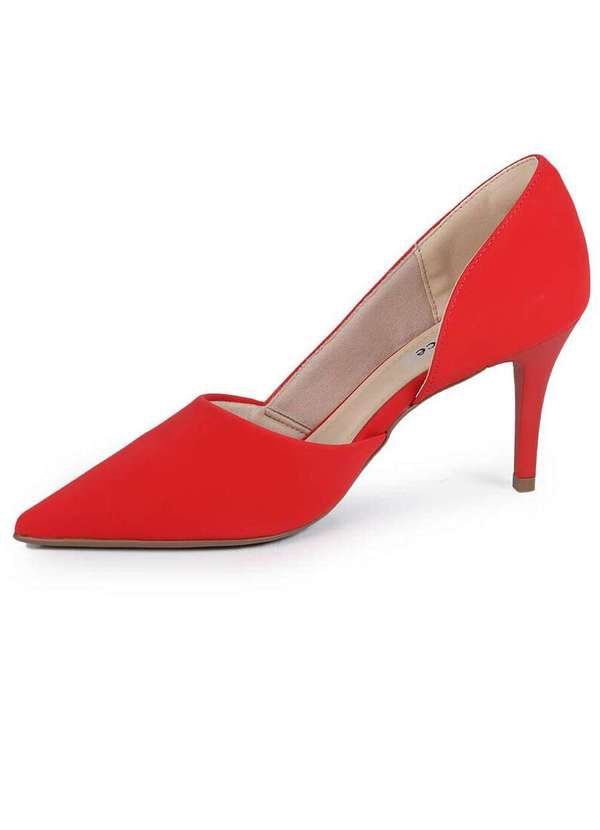 Sapato Scarpin Feminino Bebecê Recorte Vermelho Passarela