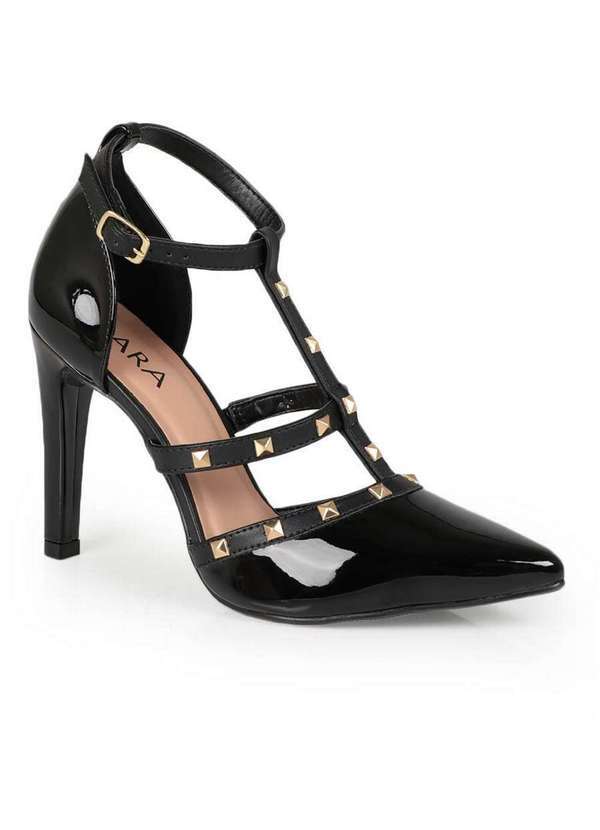 Lara - Sapato Scarpin Feminino Lara Tachas Preto