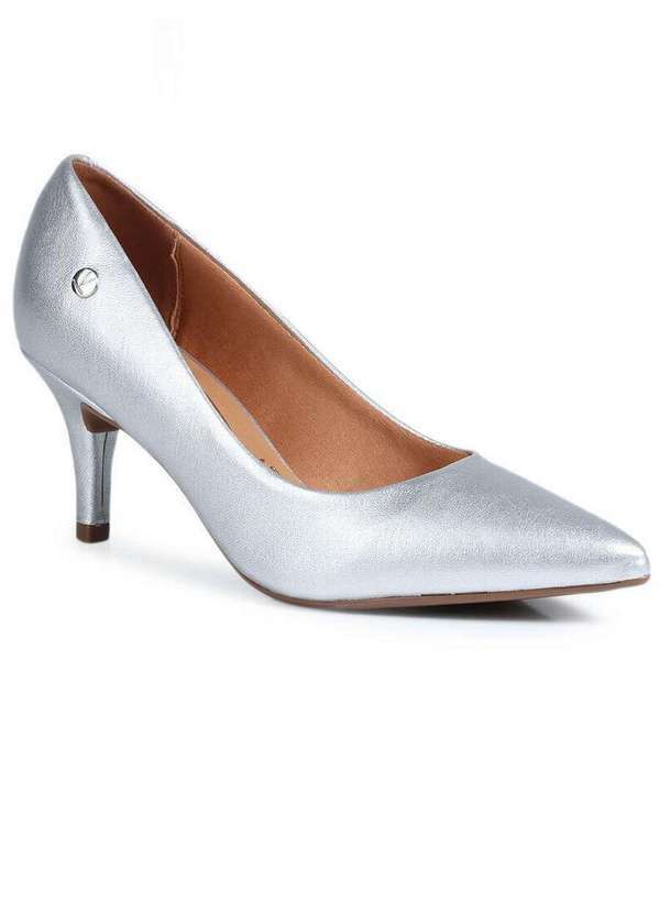 Vizzano - Sapato Scarpin Feminino Vizzano Metalizado Prata