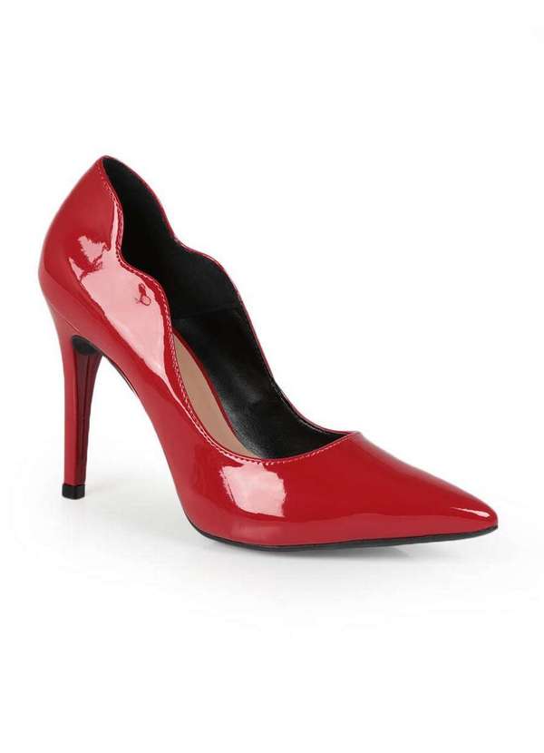 Lara - Scarpin Feminino Lara Recortes Vermelho