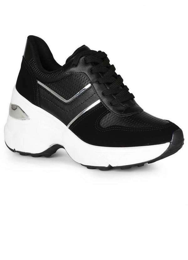 Via Marte - Tênis Sneaker Feminino Via Marte Robusto Preto