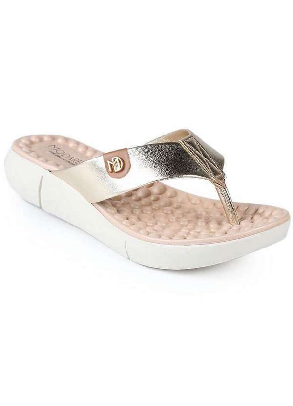 Modare - Tamanco Anabela Feminino Modare Confort Fix Dourado