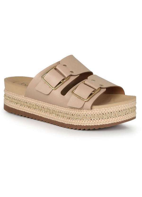 Beira Rio - Tamanco Birken Feminino Conforto Beira Rio Corrente Bege