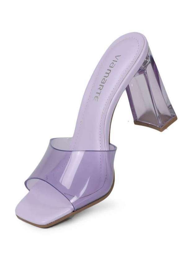 Via Marte - Tamanco Salto Feminino Via Marte Acrílico Lilas 2