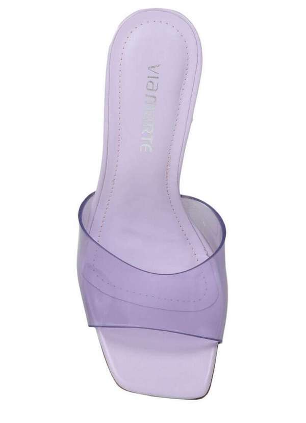 Via Marte - Tamanco Salto Feminino Via Marte Acrílico Lilas 4