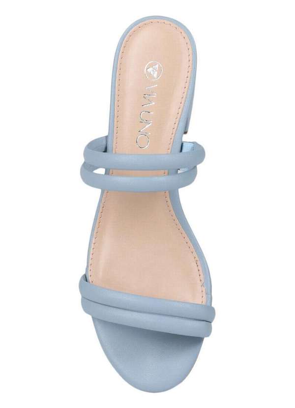 Via Uno - Tamanco Salto Feminino Via Uno Tiras e Salto Grosso Azul 4