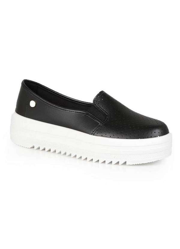 Moleca - Slip On Feminino Moleca Básico Preto